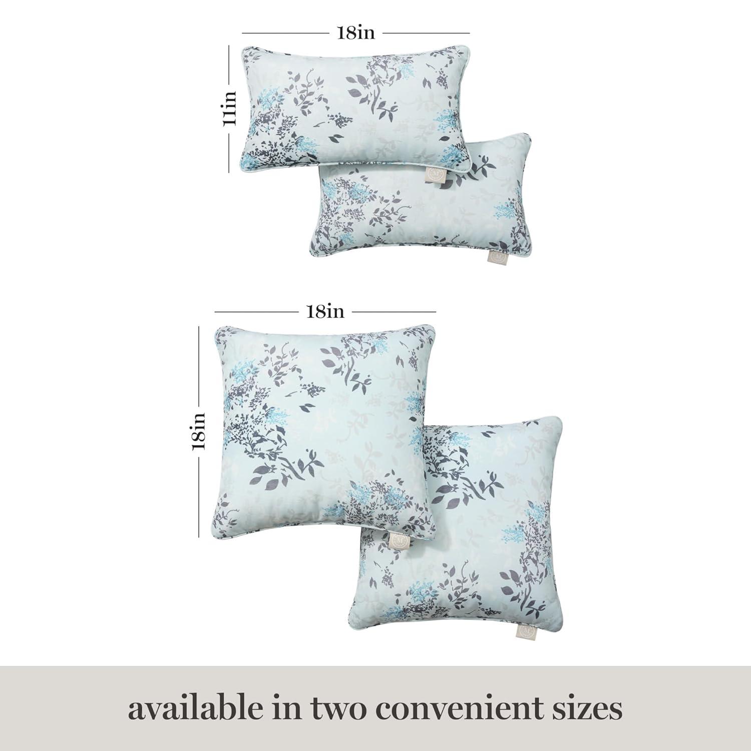 Martha Stewart MARTHA STEWART Charming Foliage Indoor Outdoor Pillow 2-Pack Set, 18" (Set of 2)