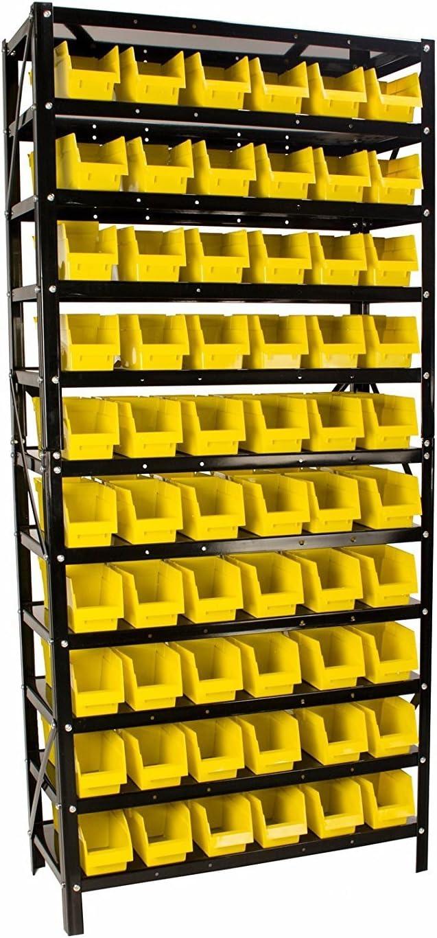 Erie Tools® 60 Bin Parts Rack Storage Shop Garage Organizer Nuts Bolts Parts