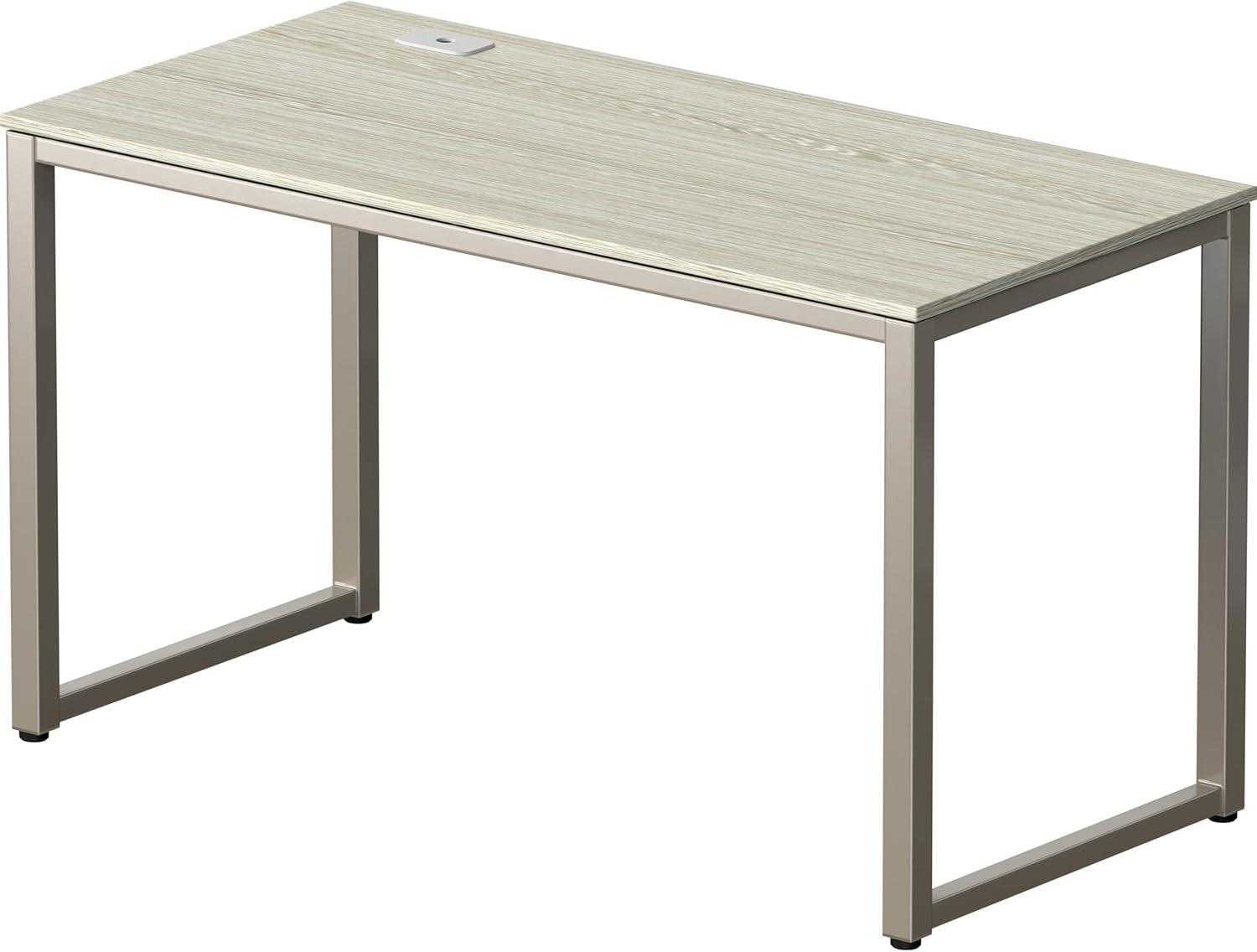 Gray Engineered Wood Modern Computer Desk with Drawers