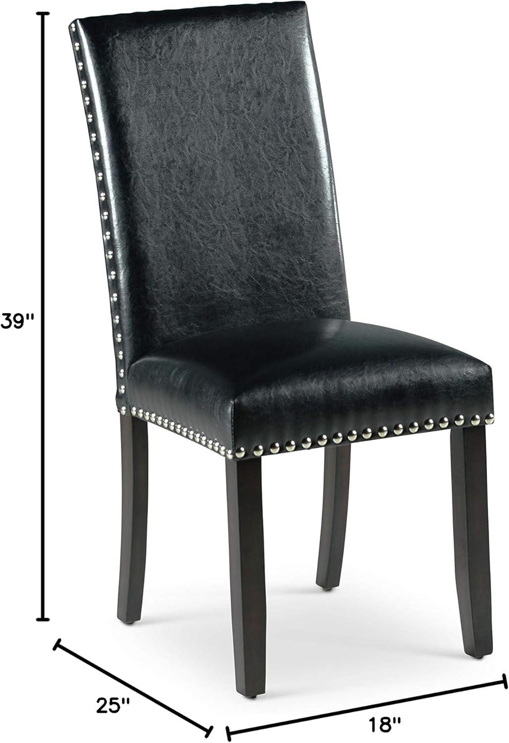 Steve Silver Westby 18" Dining Chair in Ebony Wood-Black Vinyl Seat