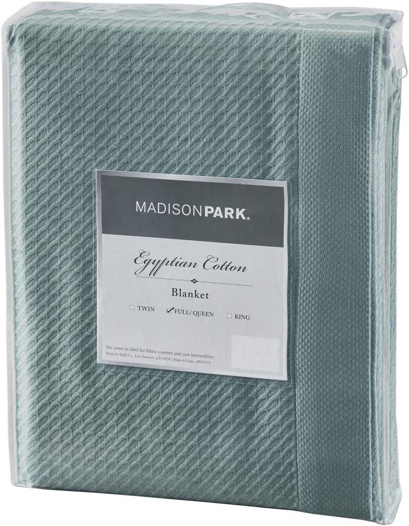 Teal Twin Cotton Waffle Knit Blanket