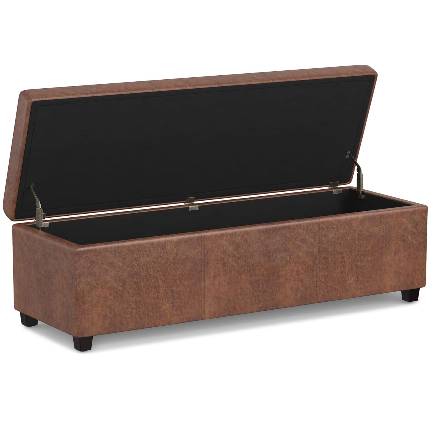 Simpli Home Avalon Extra Large Storage Ottoman Bench,Assembled