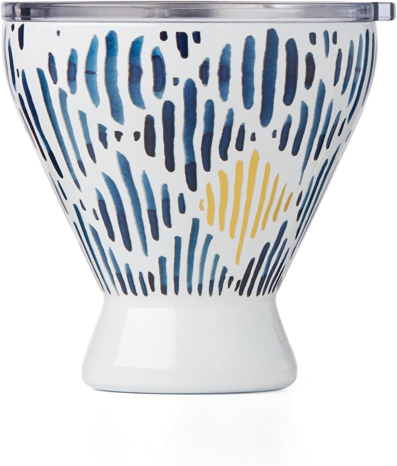 Blue Bay Ikat Pattern Stainless Steel Cocktail Tumbler