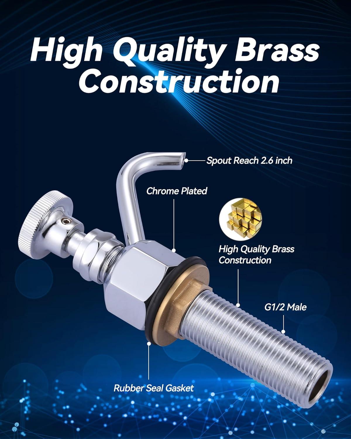 Single Handle Deck Mount Brass Kitchen Faucet 0.4 GPM Dipper Well Faucet And Bowl Set