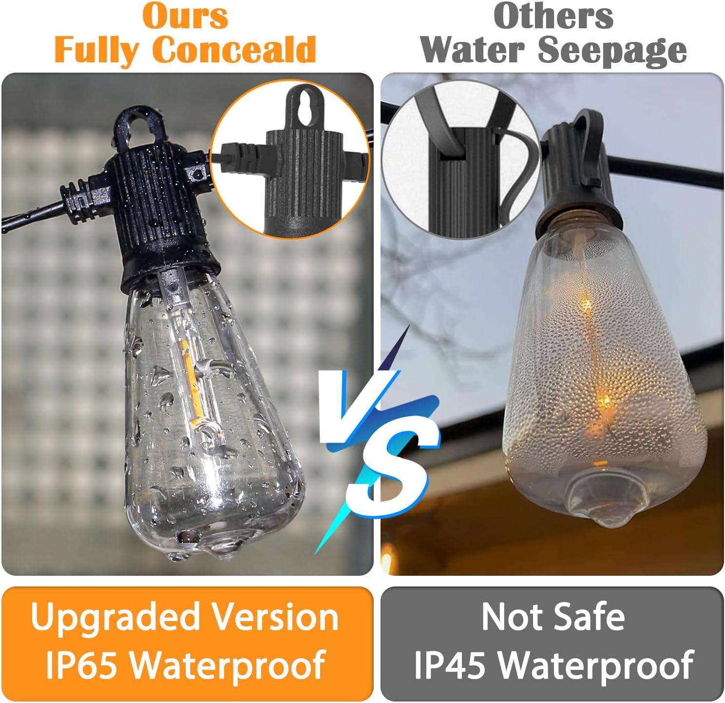 Arlmont & Co. Arlmont & Co. LED Outdoor String Lights 100FT Patio Lights With 52 Shatterproof ST38 Vintage Edison Bulbs