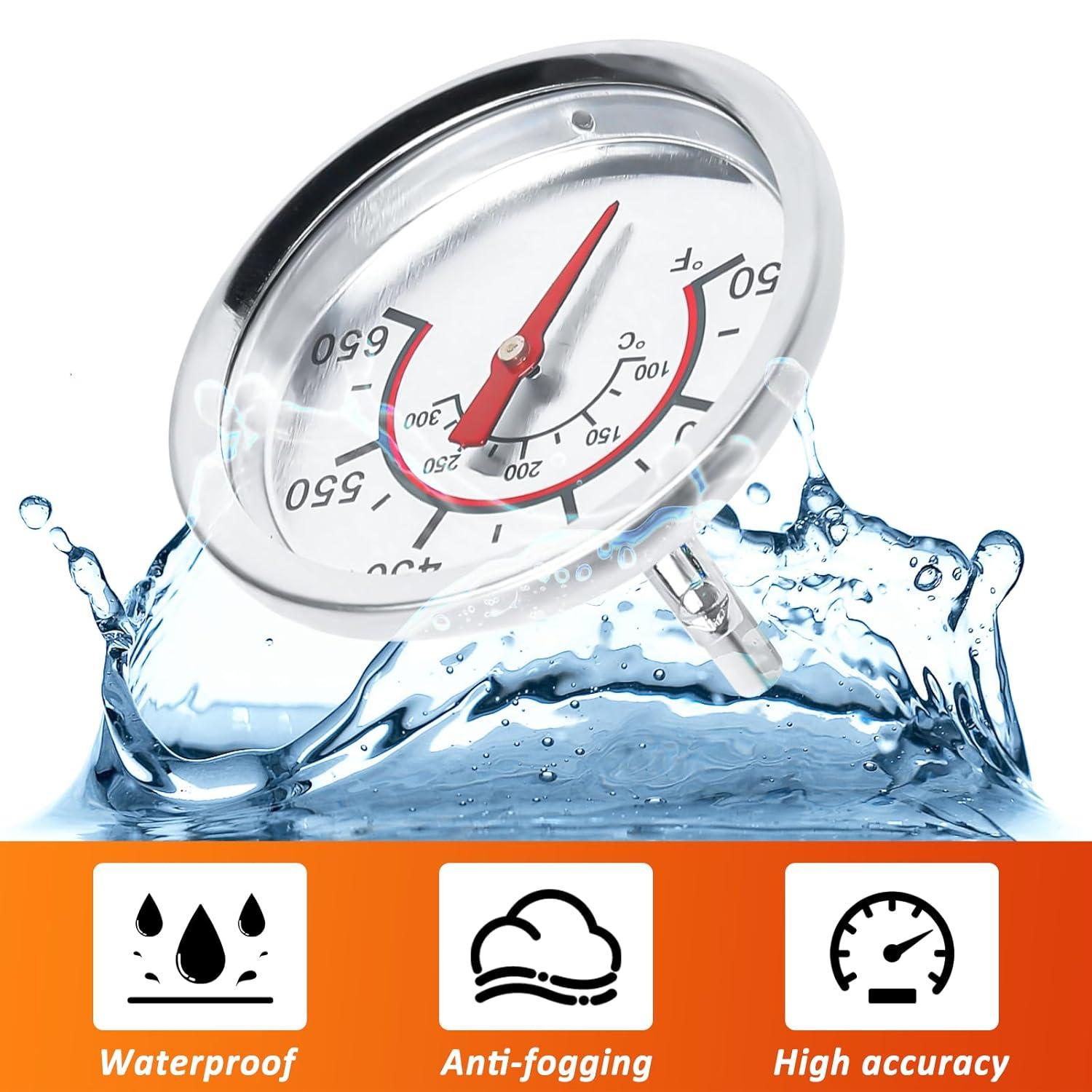 Hisencn 2.36'' Temperature Gauge for Charbroil Grill Replacement Parts, Grill Thermometer Gauge for Weber, Kenmore, Nexgrill, Brinkmann, Jenn Air Grill