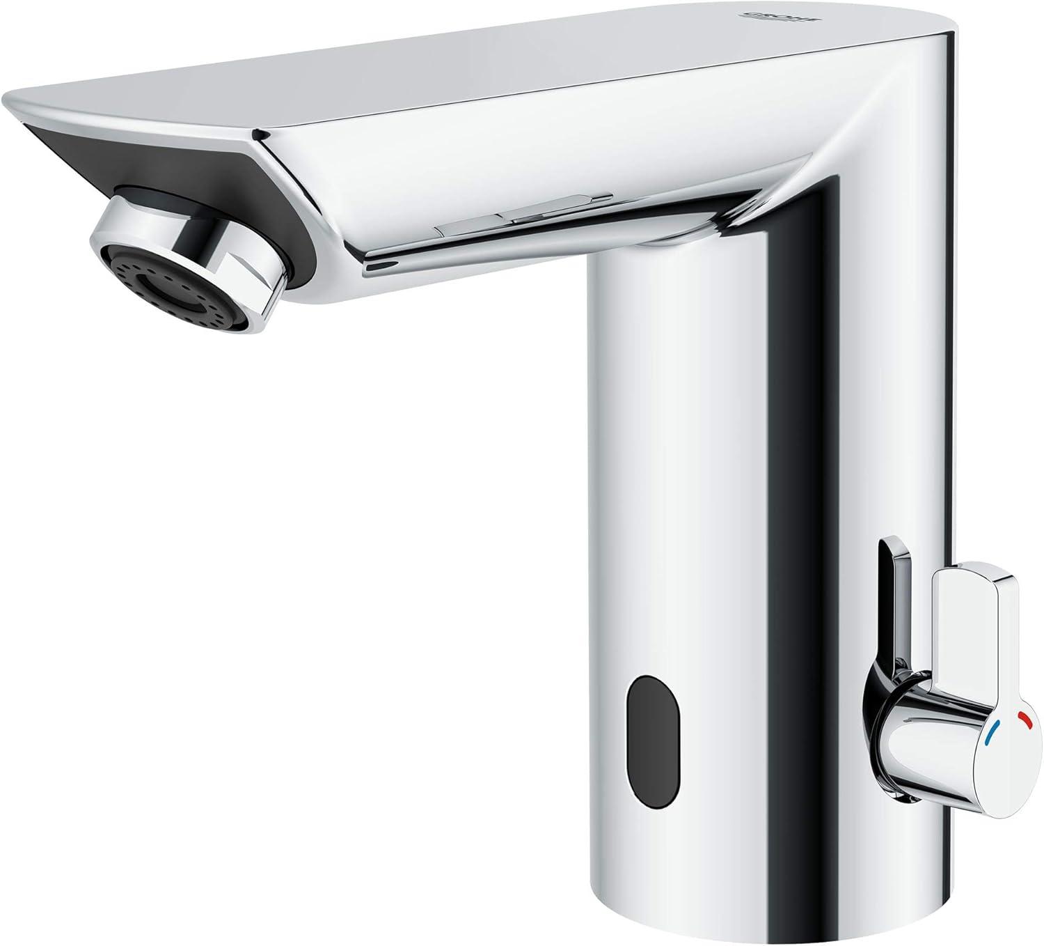 Grohe 36466000 Baucosmopolitan E Touchless Electronic Faucet with Temperature Control Lever, Battery-Powered