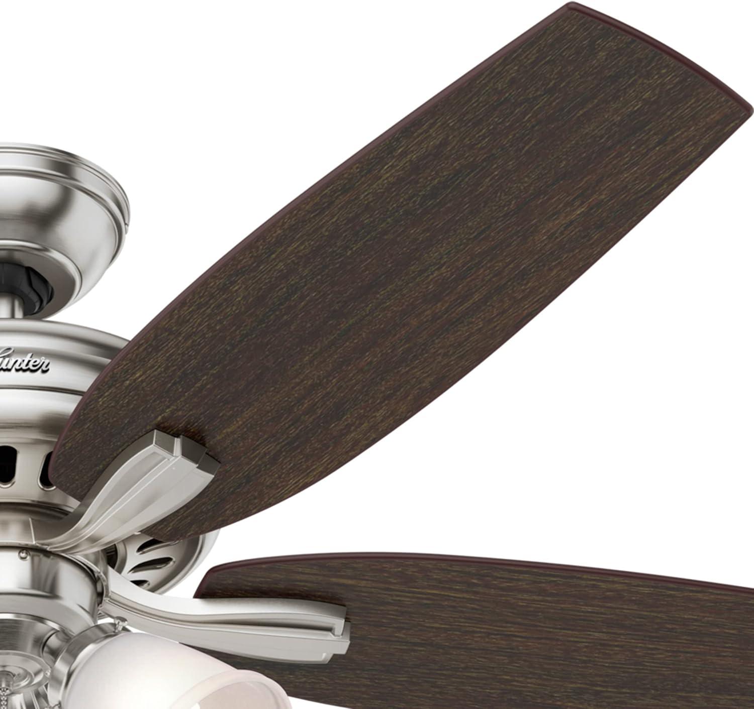 Newsome 52" Brushed Nickel Ceiling Fan with LED Light and WhisperWind Motor