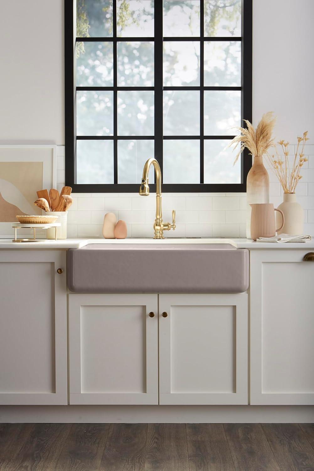 Whitehaven® 33" x 22" Self-Trimming Under-Mount Single-Bowl Kitchen Sink with Tall Apron