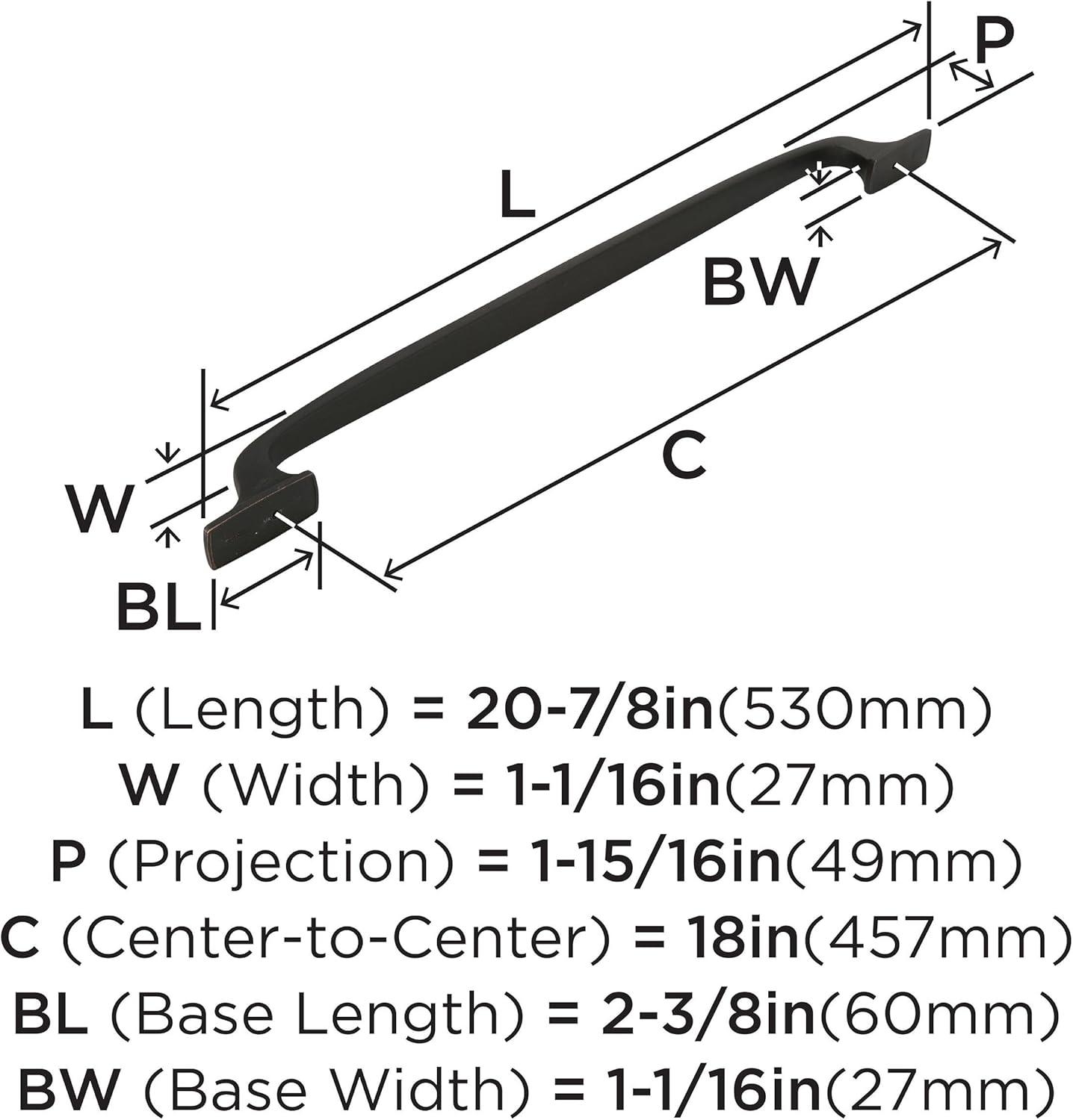 Amerock Highland Ridge 18 inch (457mm) Center-to-Center Dark Oiled Bronze Appliance Pull
