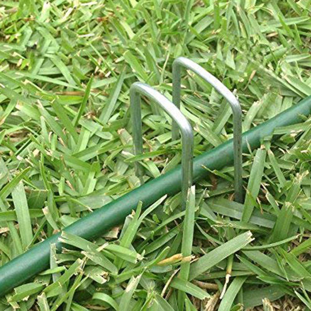 Landscape Staples Galvanized Garden Stakes Landscaping Fabric SOD Pins 12 INCH 50 Pack
