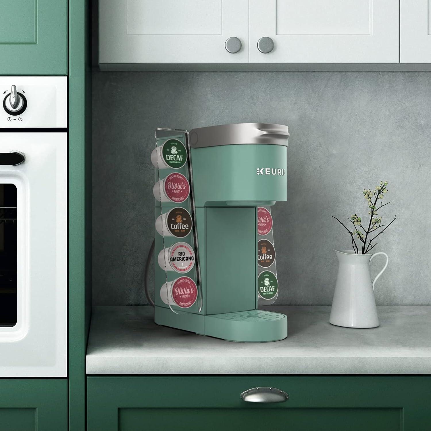 GALVANOX Acrylic K Cup Organizer - Fits the Keurig K-Mini/K Mini-Plus (ONLY), Space Saving Pod Holder for Single Serve Coffee Makers, 10 Pod Capacity (Machine is NOT included)