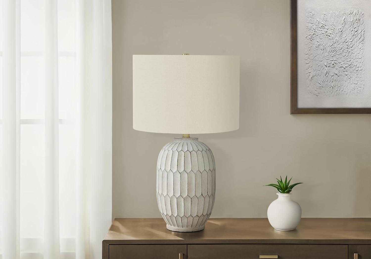 Monarch Specialties Lighting 24inchH Table Lamp Cream Resin Ivory / Cream Shade Transitional