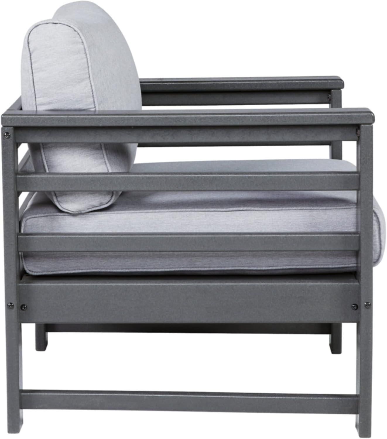 Signature Design by Ashley Casual Amora Outdoor Lounge Chair with Cushion (Set of 2)  Charcoal Gray