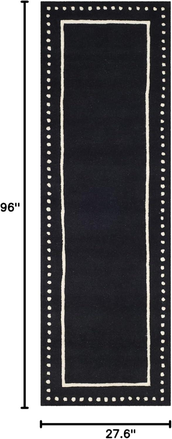 Bella BEL151 Hand Tufted Runner Rug - Black/Ivory - 2'3"x8' - Safavieh.