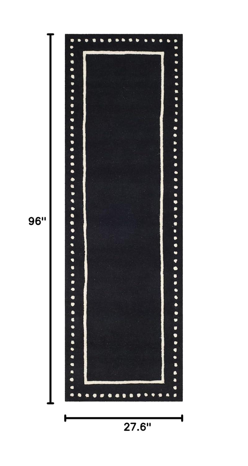 Bella BEL151 Hand Tufted Runner Rug - Black/Ivory - 2'3"x8' - Safavieh.