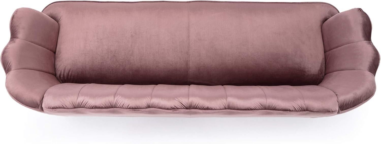 Reitz Modern Glam Velvet Channel Stitch 3 Seater Shell Sofa - Christopher Knight Home