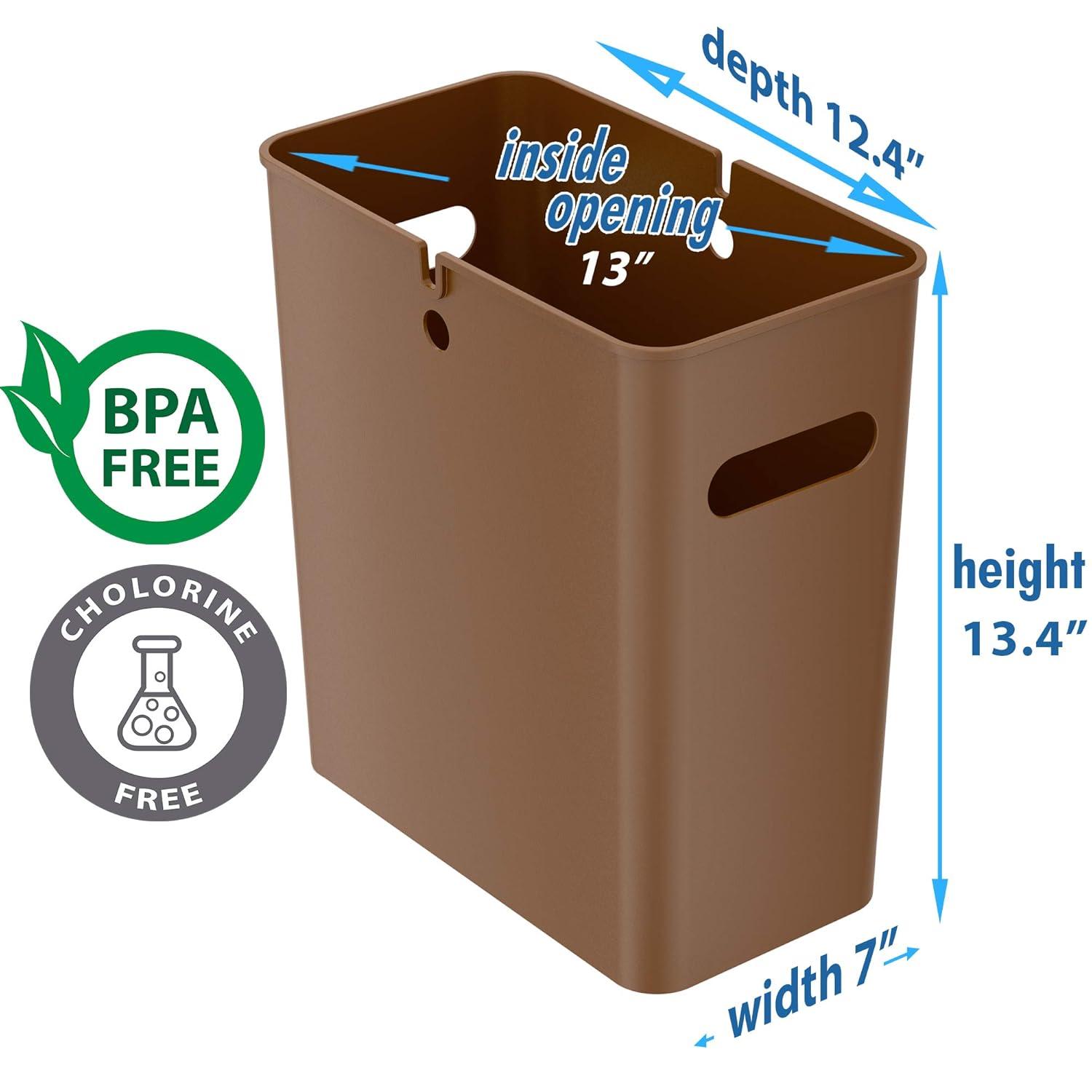 Toffee Brown 4.2 Gallon Touchless Plastic Kitchen Trash Can