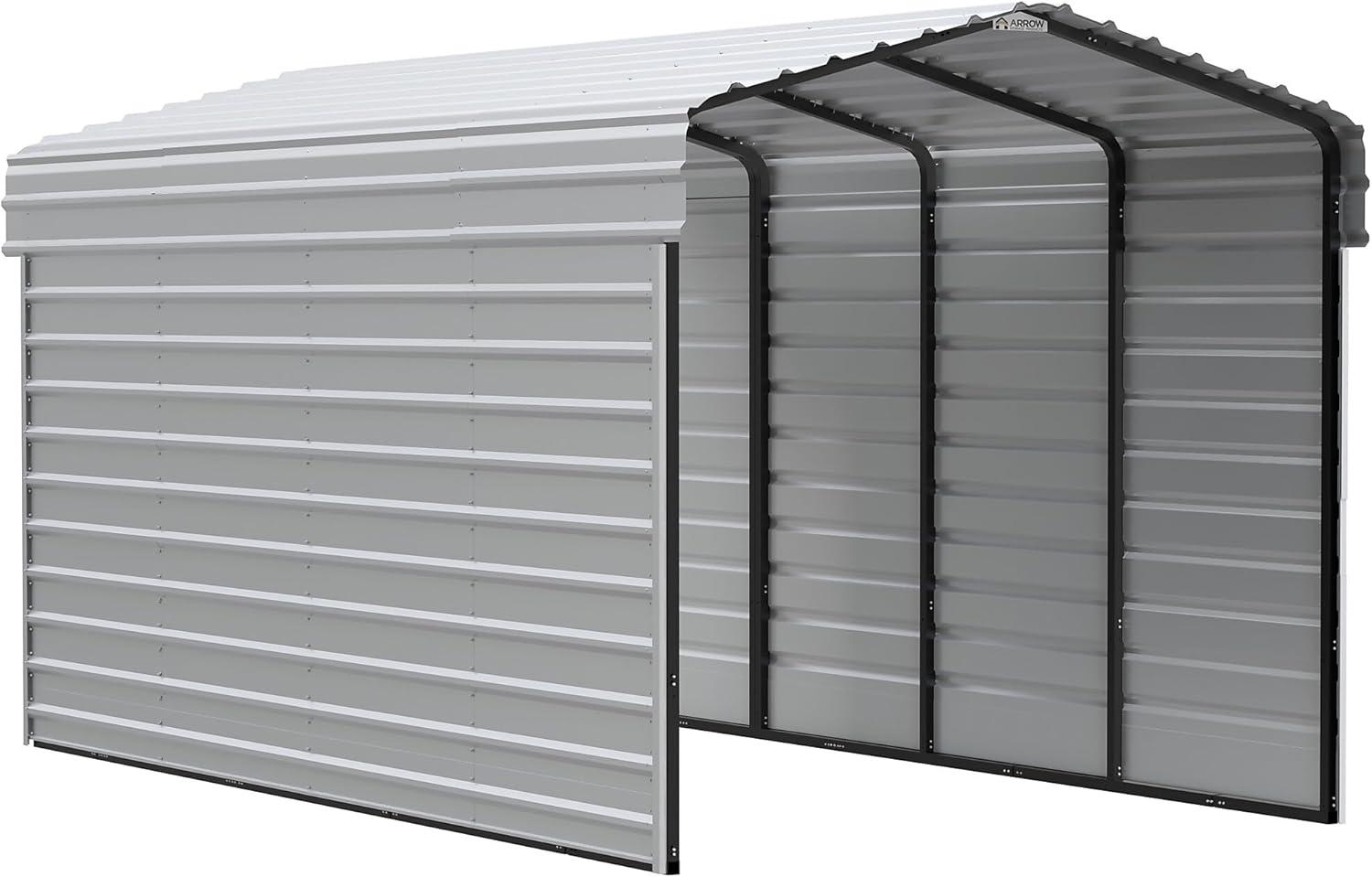 Arrow Arrow Steel Carport with 2 Side Wall Kits, 10x20x09