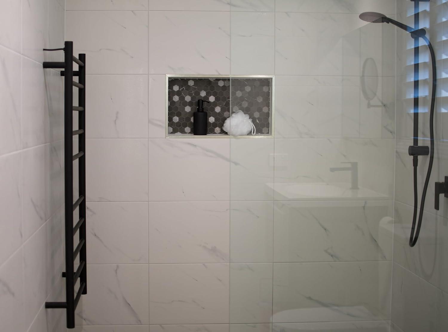 EZ NICHES New Ready for Tile Recessed Bathroom Shower Shampoo Shelf Niche (11" X 16" Medium Rectangular)