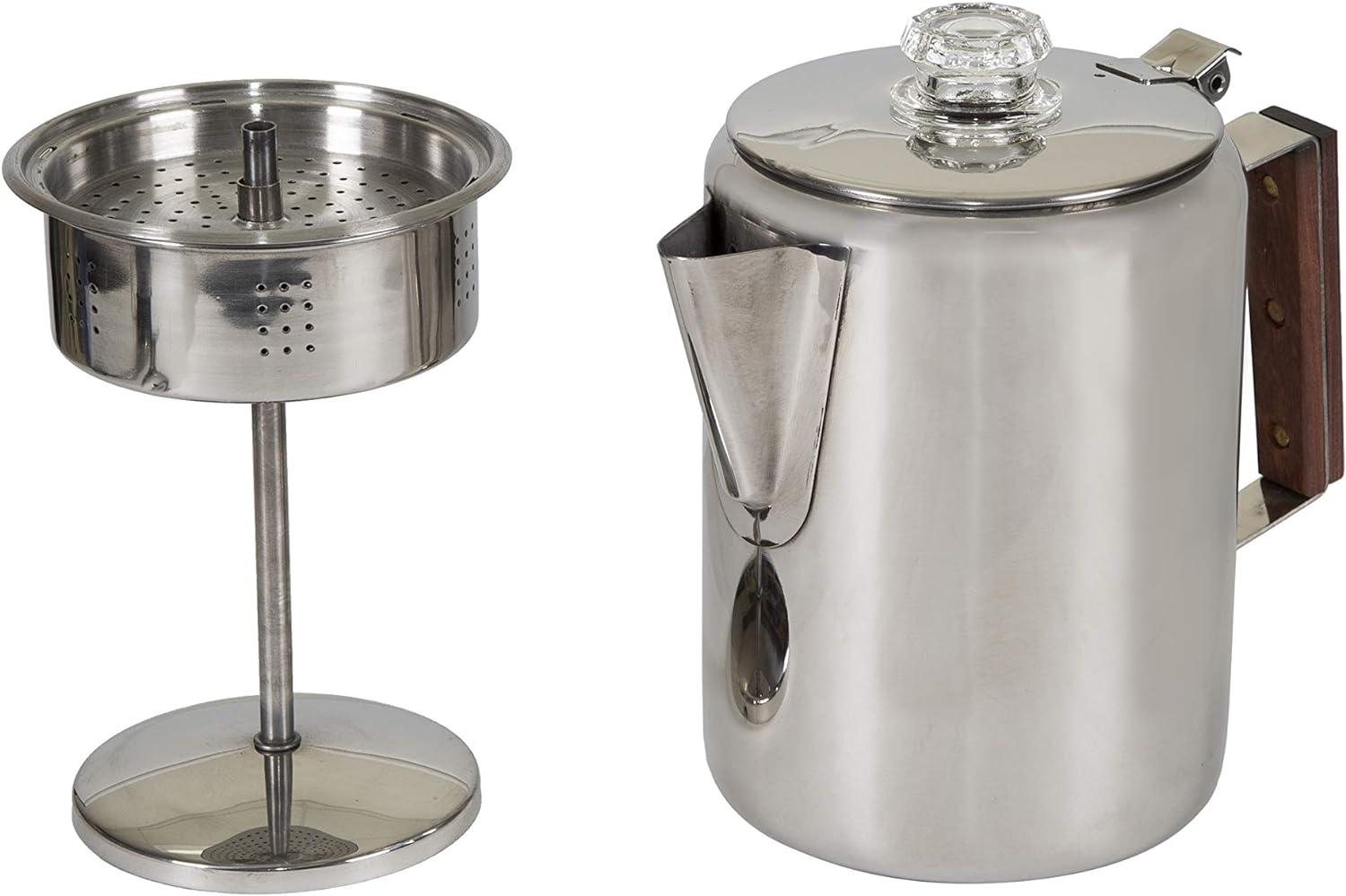 Stansport 276-9 Stansport Stainless Steel Percolator Coffee Pot 9 Cups