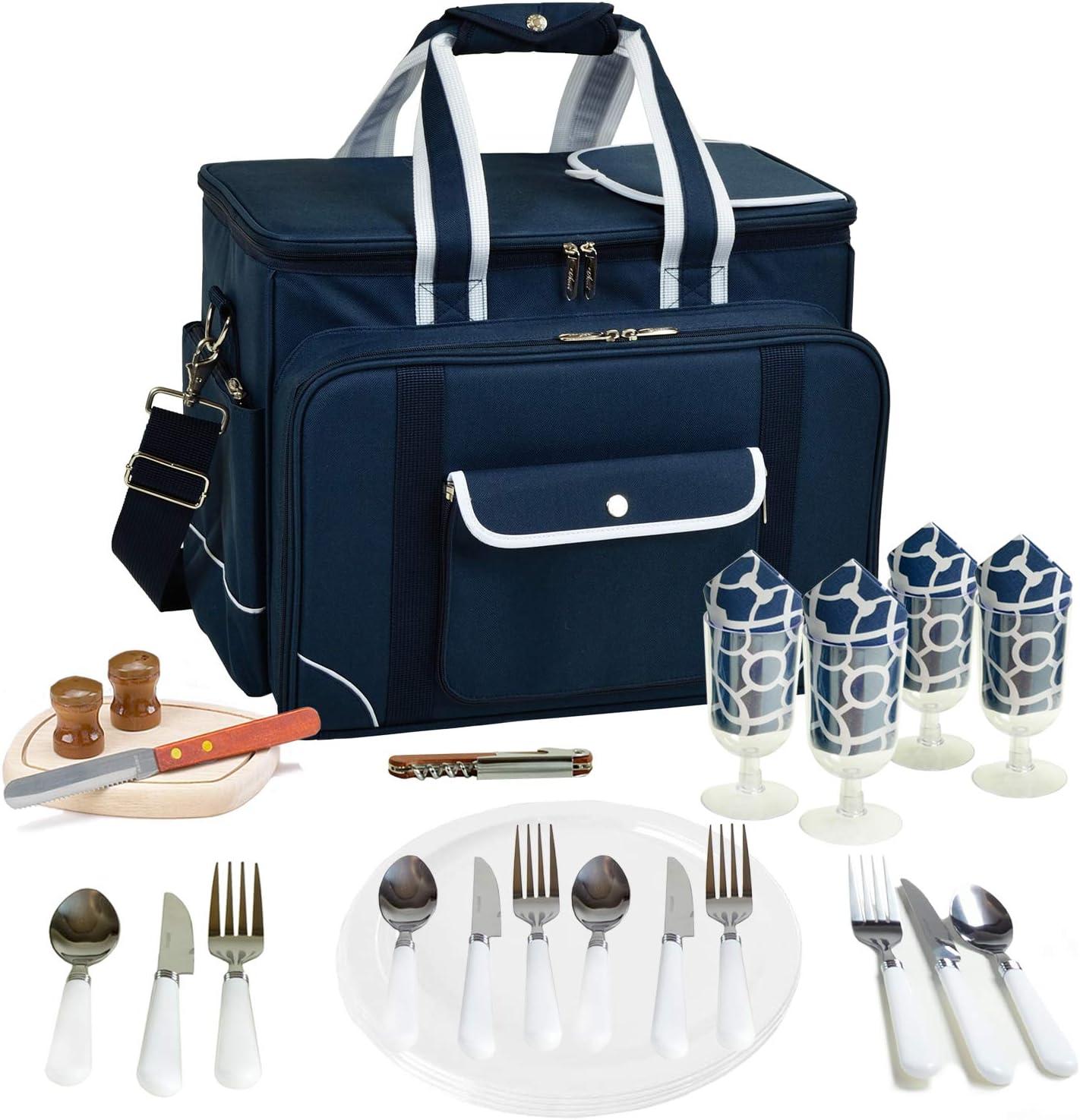 Picnic at Ascot Soft Sided Cooler with Four Person Picnic Set