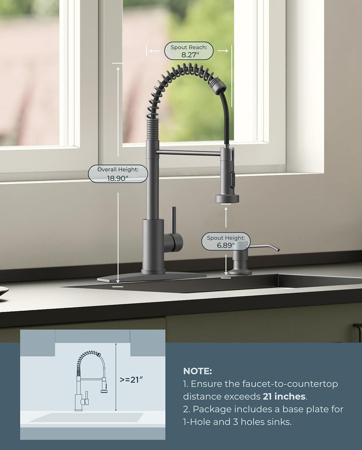 Matte Black Stainless Steel Pull Down Kitchen Faucet