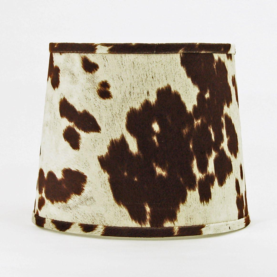 Brown Faux Cowhide Hardback Lamp Shade with Washer Fitter