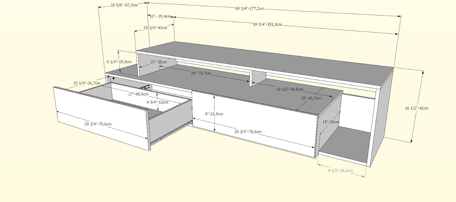 Nexera Paisley TV Stand for TVs up to 80 in Truffle and Black