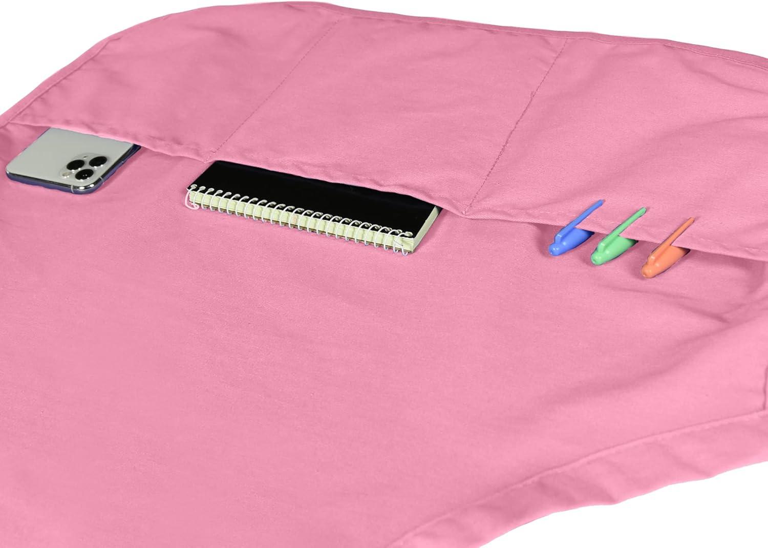 Dalix Waist Aprons Commercial Restaurant Home Bib Spun Poly Cotton Kitchen (3 Pockets) in Purple