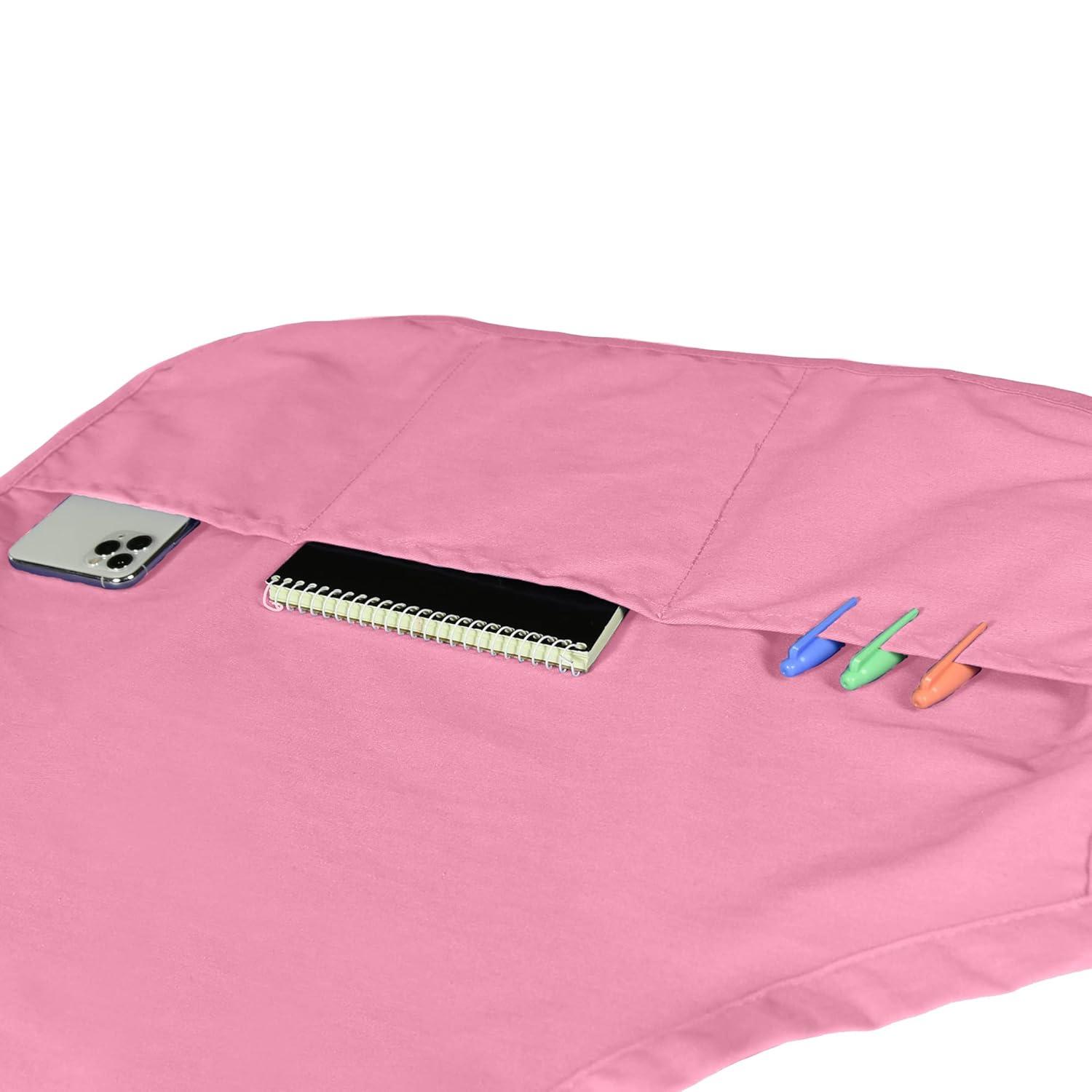 Dalix Waist Aprons Commercial Restaurant Home Bib Spun Poly Cotton Kitchen (3 Pockets) in Purple