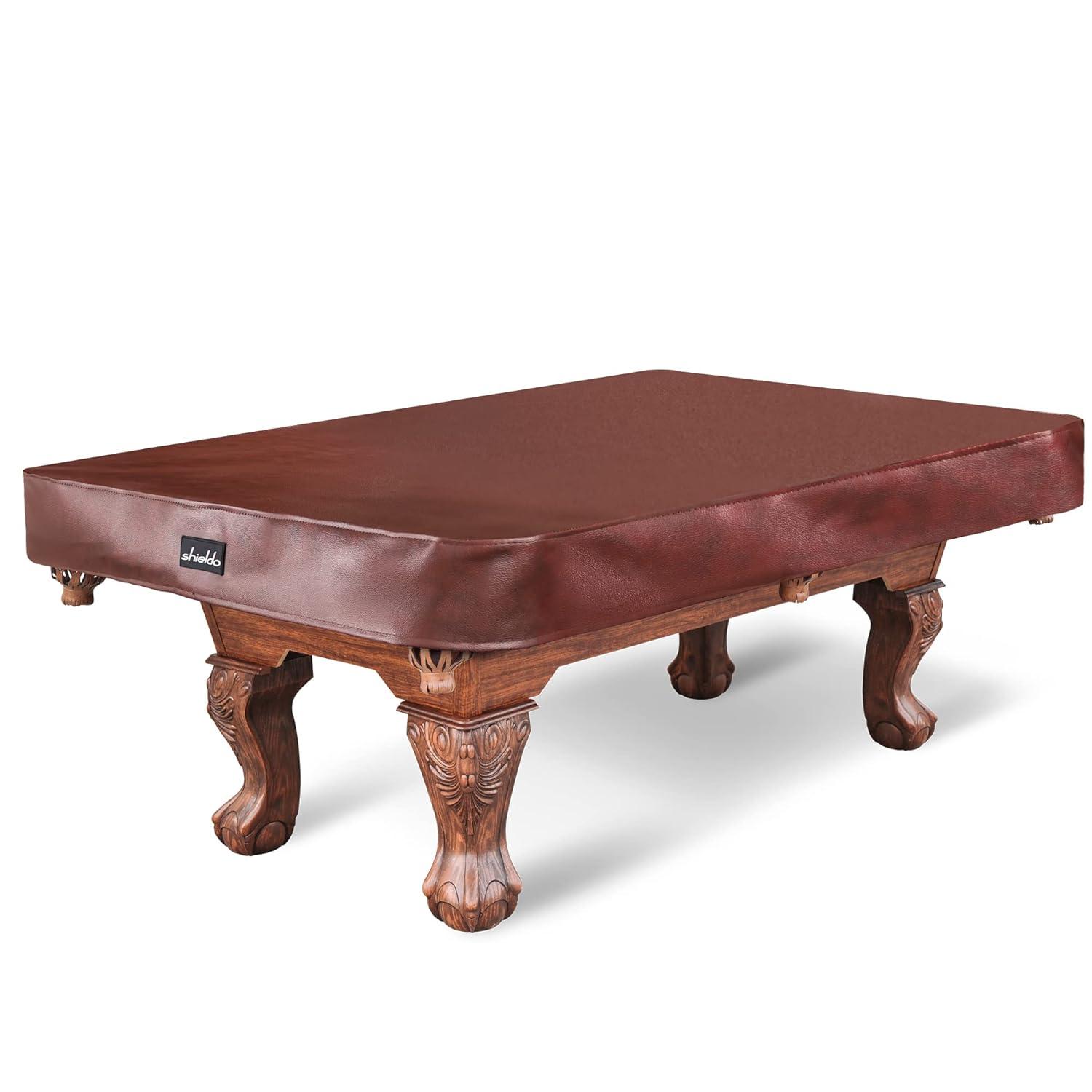 GSE Games & Sports Expert GSE 9' Brown leatheretteette Pool Table Cover, Tearproof Heavy-Duty Billiard Table Cover