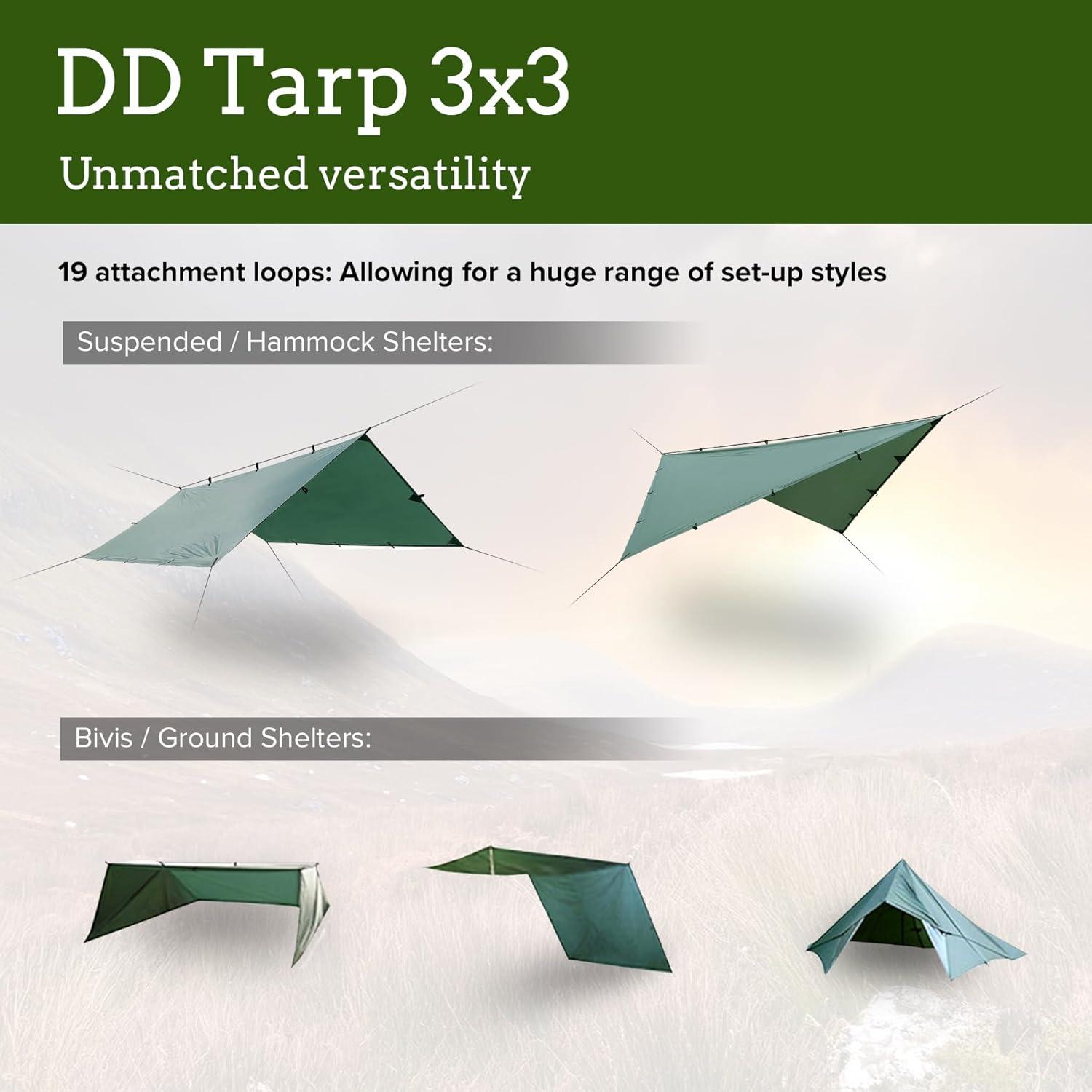 DD Hammocks - DD Tarp 3x3 - Olive Green: 10ft x 10ft