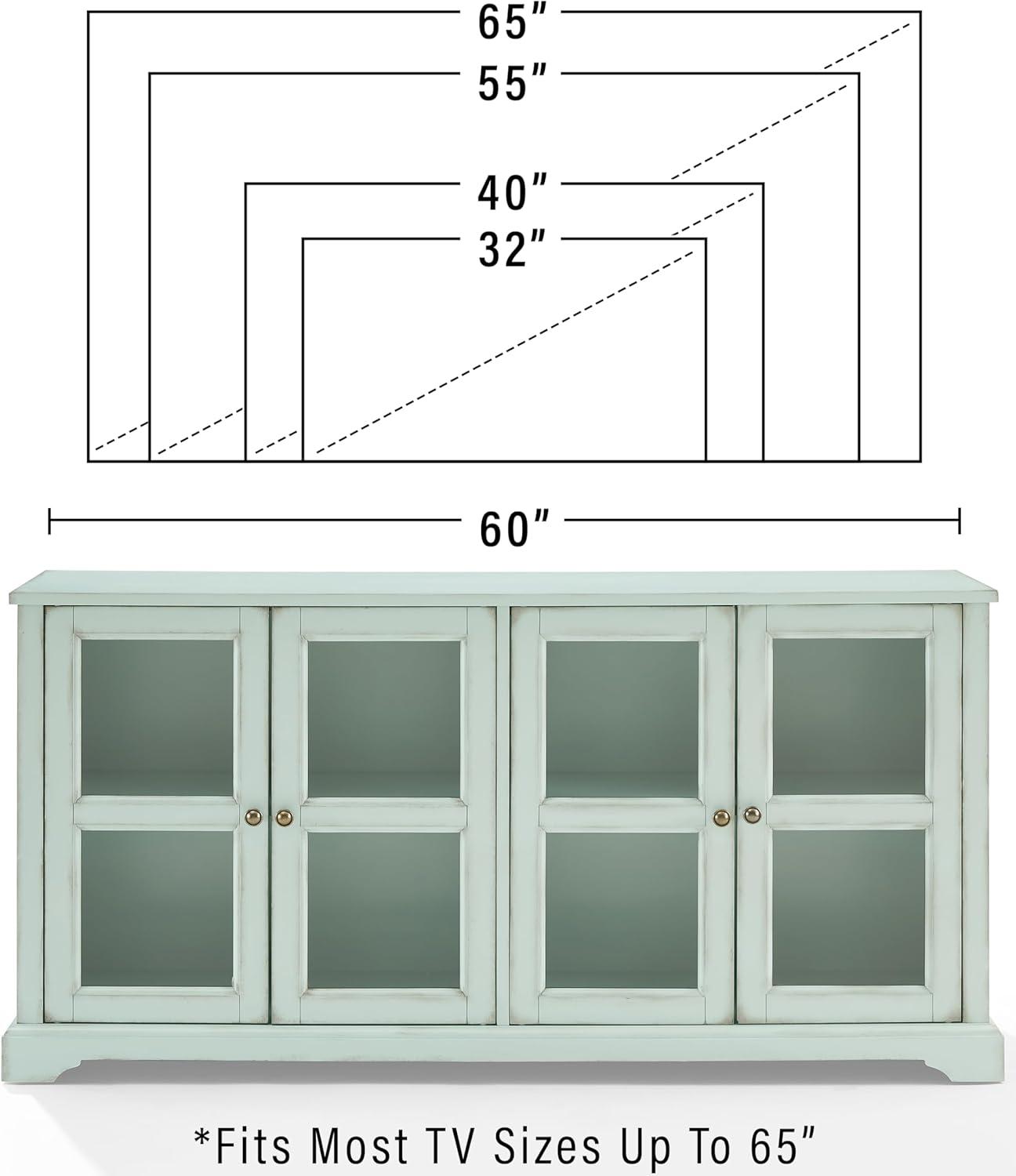 Crosley Furniture Holbrook Traditional Glass Door Sideboard Buffet Cabinet, Kitchen Storage, TV Stand