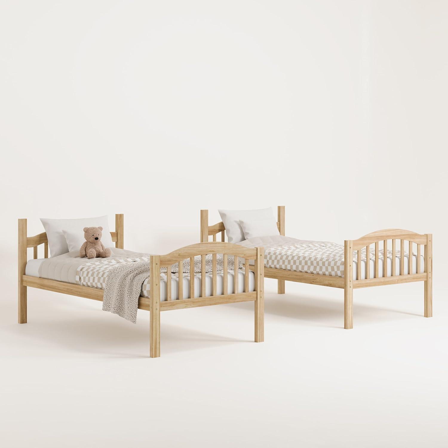 Storkcraft Long Horn Twin over Twin Bunk Bed, Natural