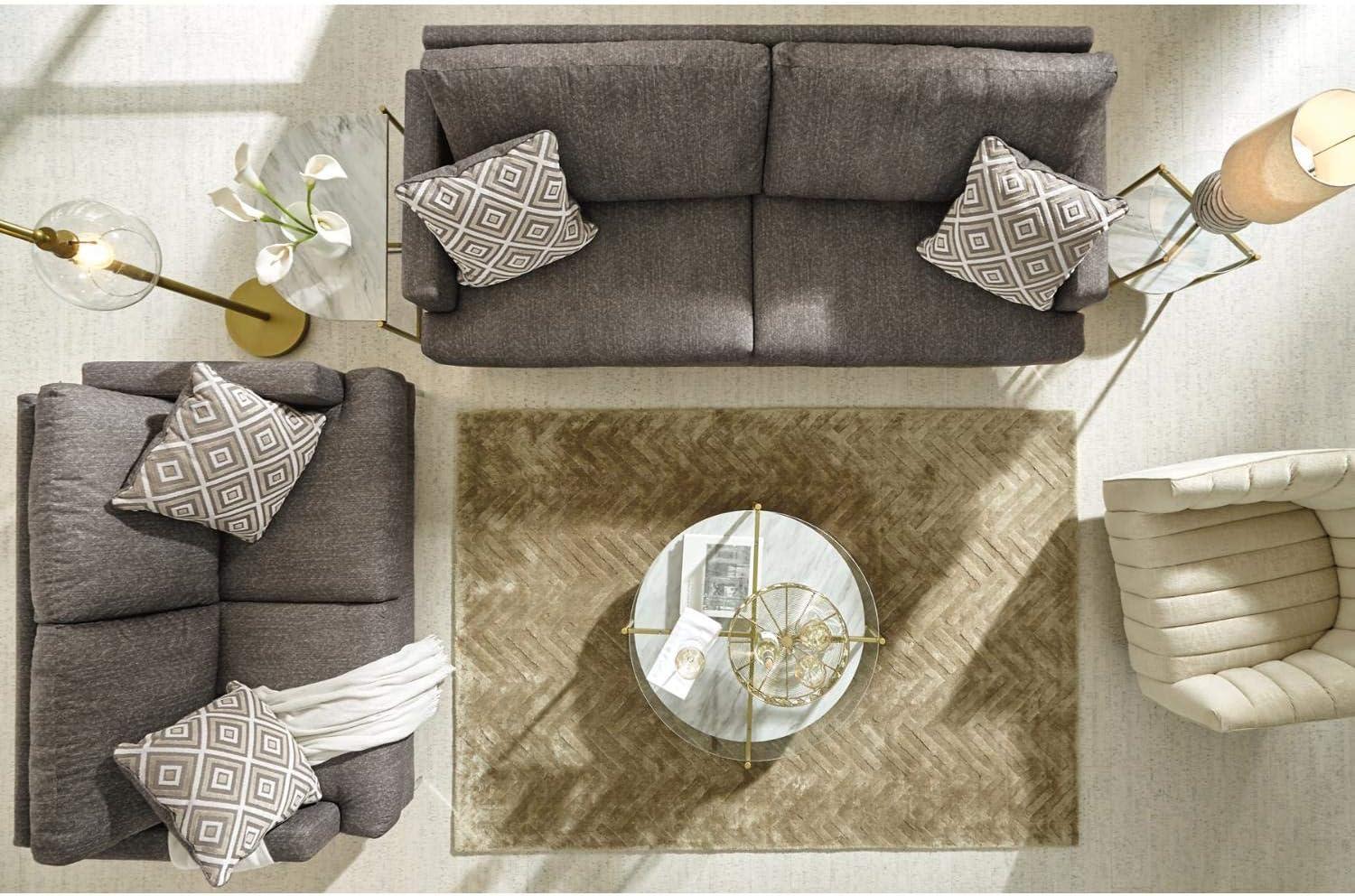 Signature Design by Ashley Contemporary Arcola RTA Loveseat Microfiber Java