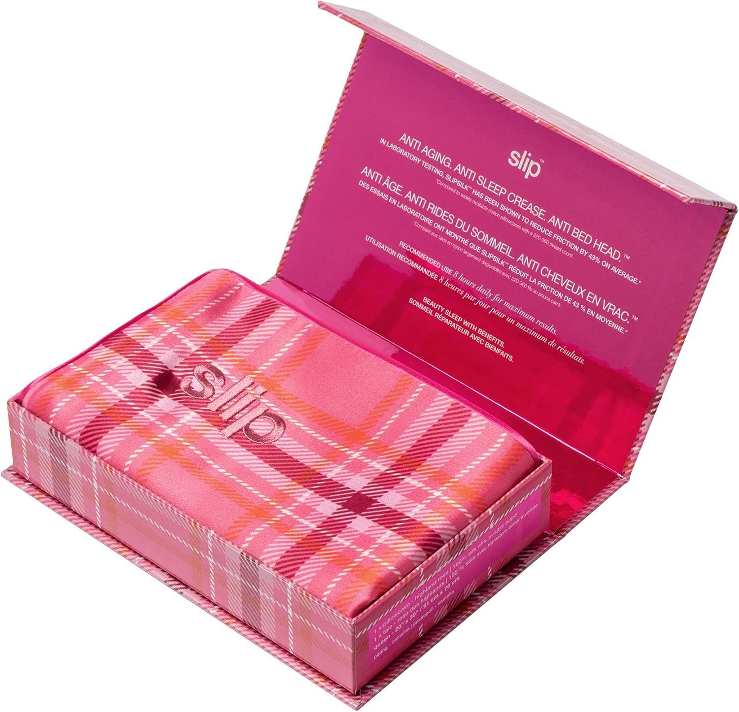 Highland Rose Plaid Pure Silk Queen Pillowcase