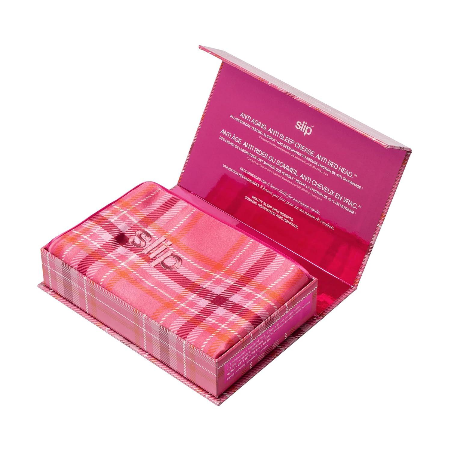 Highland Rose Plaid Pure Silk Queen Pillowcase