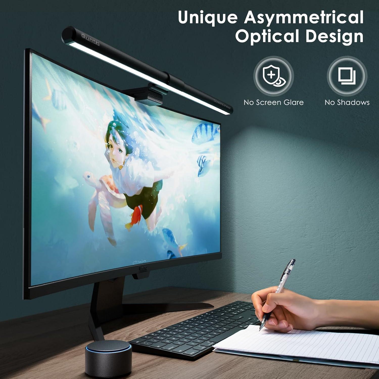 Quntis  Monitor Light Bar PRO with Remote, Eye-Care, No Screen Glare, Fit for Curved Monitor, Auto Dimming Screen Light Bar for Home Office Gaming Desk Lamp