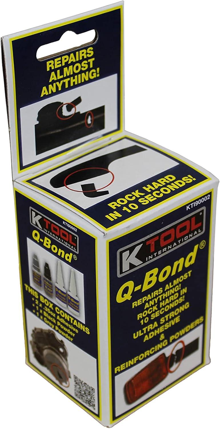 K Tool International Q-BOND KIT Fast Acting Automotive Adhesives, 0.32 oz Bottle