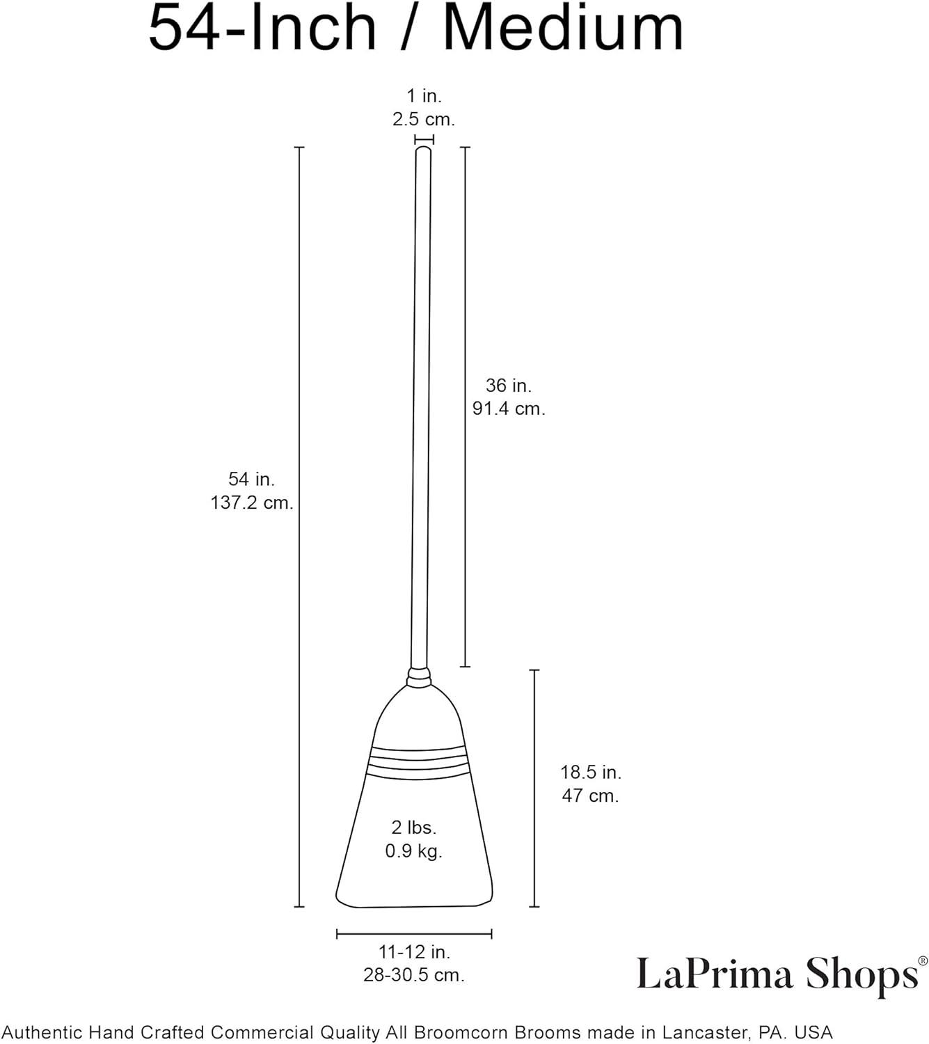 Authentic Hand Made All Broomcorn Broom (54-Inch/Medium)