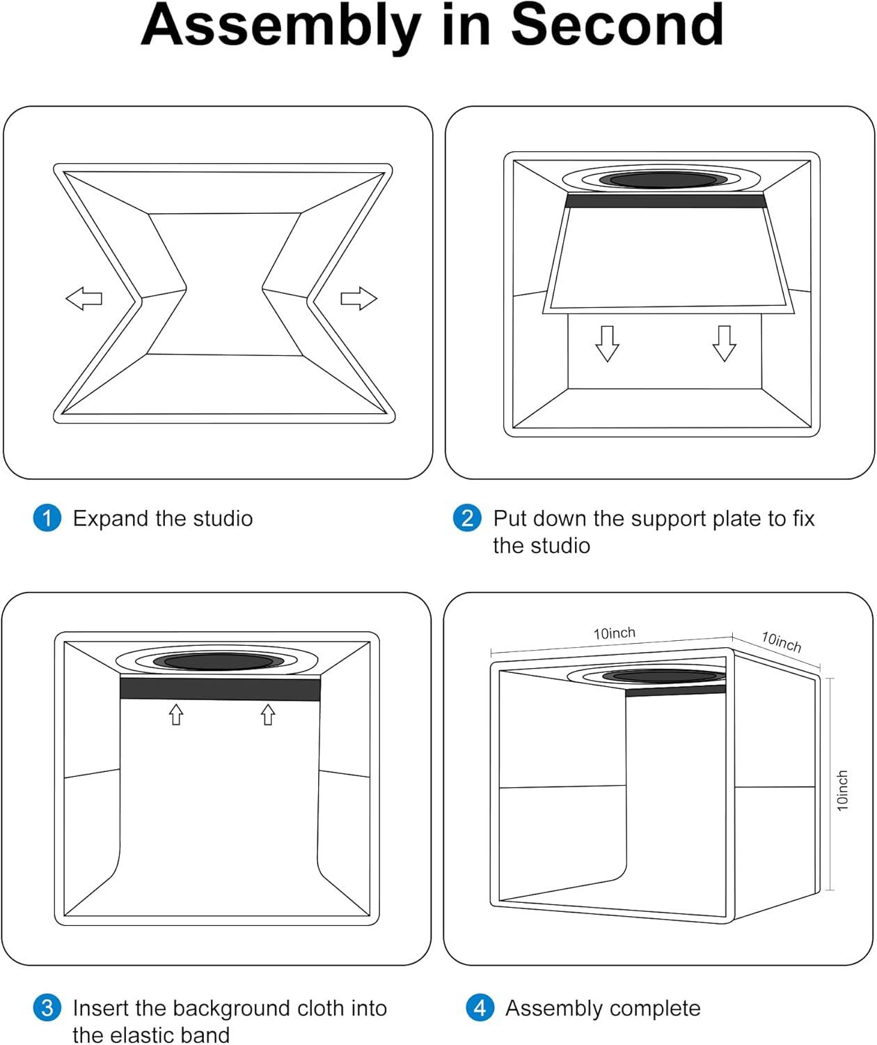 PULUZ Mini Photo Studio Light Box, Photo Shooting Tent kit, Portable Folding Photography Light Tent with CRI >95 96pcs LED Light & 6 Kinds Double-Sided Color Backgrounds for Small Size Products