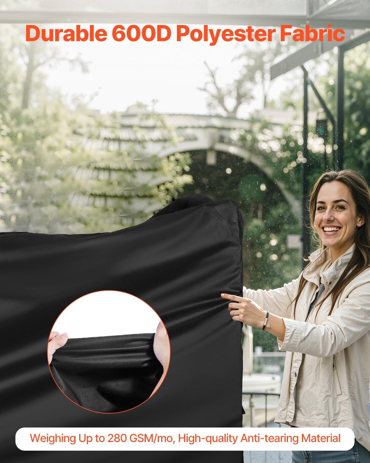 VEVOR Grill Cover, 66 inch BBQ Covers for Outdoor Grills, Waterproof, Fade Resistant, Weather Resistant Heavy Duty 600D Polyester, Easy On/Off, with Secure Buckles, Black