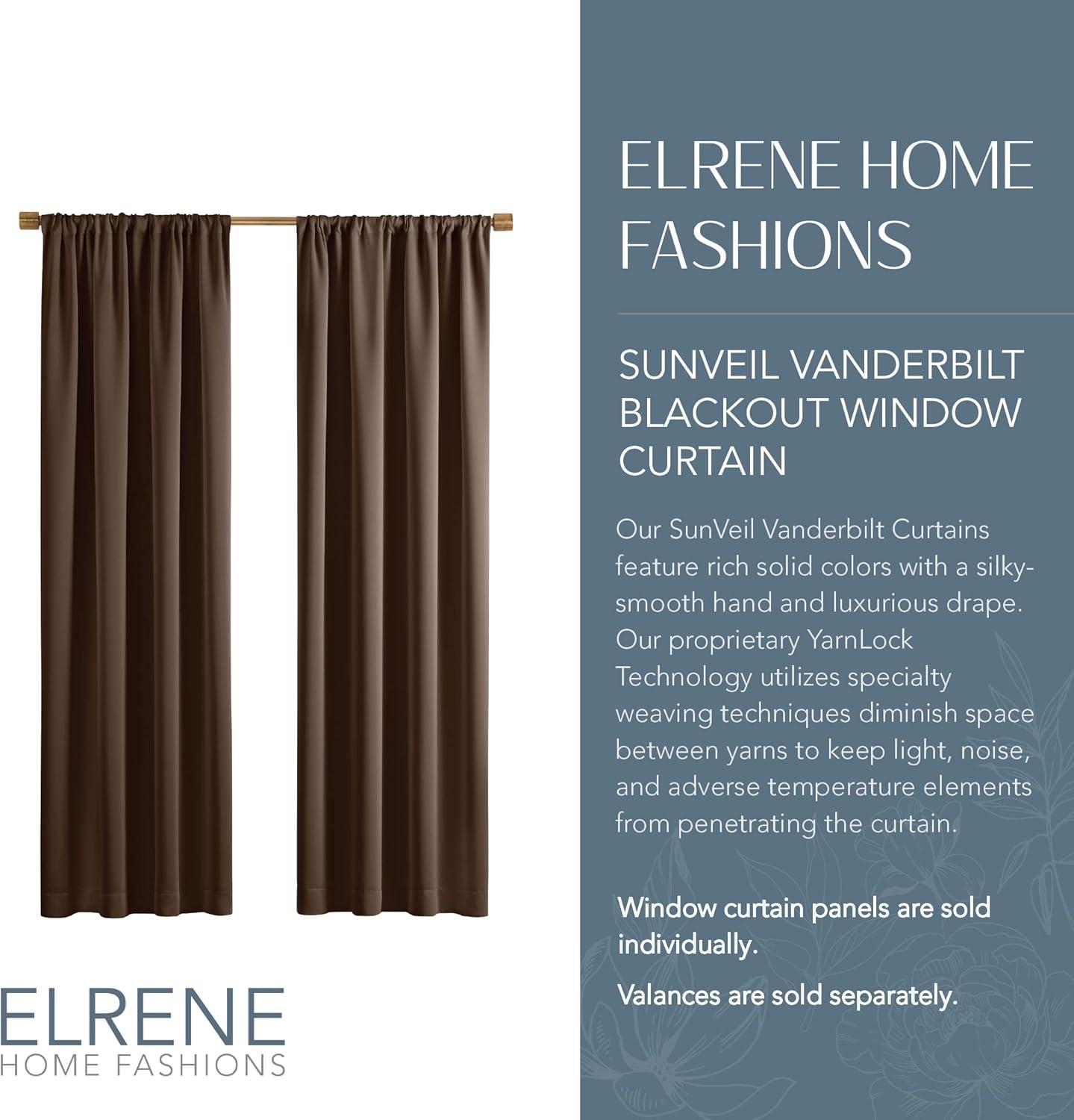 Vanderbilt Extra Wide Blackout Single Window Curtain Panel - 52" x 108" - Chocolate - SunVeil