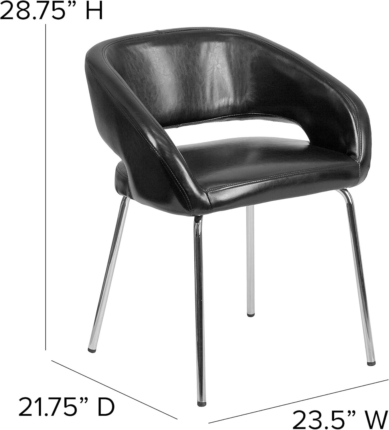 Flash Furniture Fusion Series Contemporary LeatherSoft Side Reception Chair with Chrome Legs