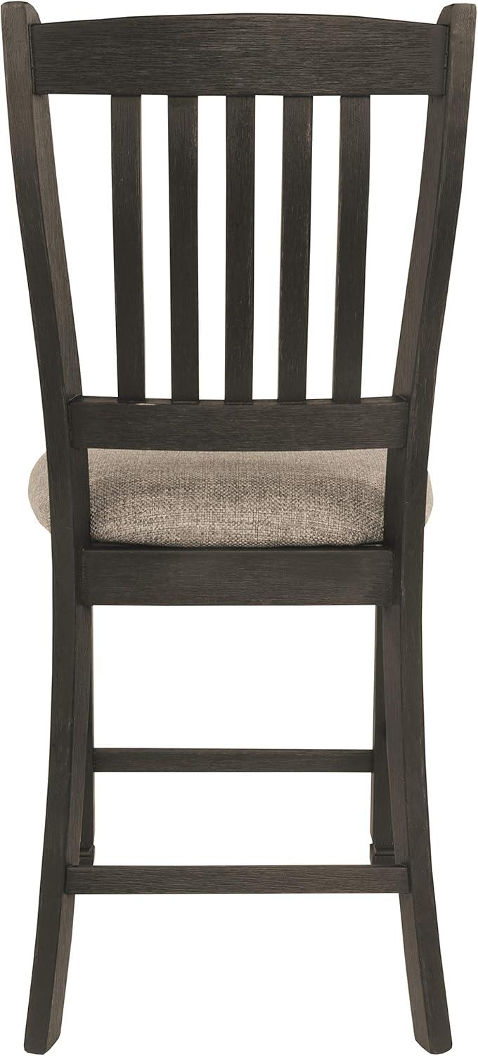 Signature Design by Ashley Tyler Creek Counter Height Upholstered Barstool, Set of 2, Black/Grayish Brown