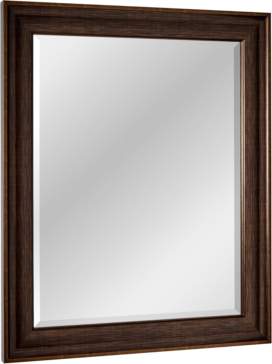 Head West Oil rubbed Bronze Framed Beveled Accent Wall Vanity Mirror - 28 x 34