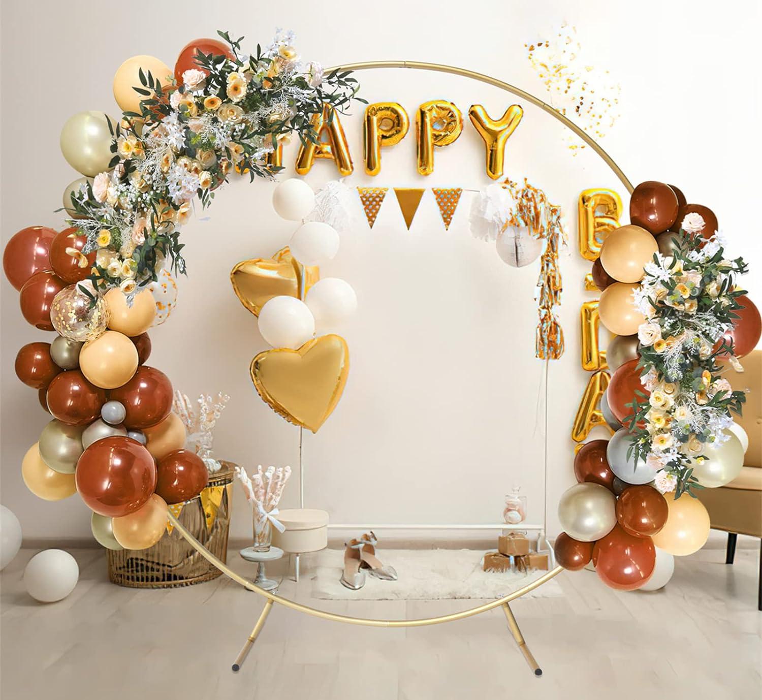 Golden Aluminum Round Balloon Arch Stand for Events