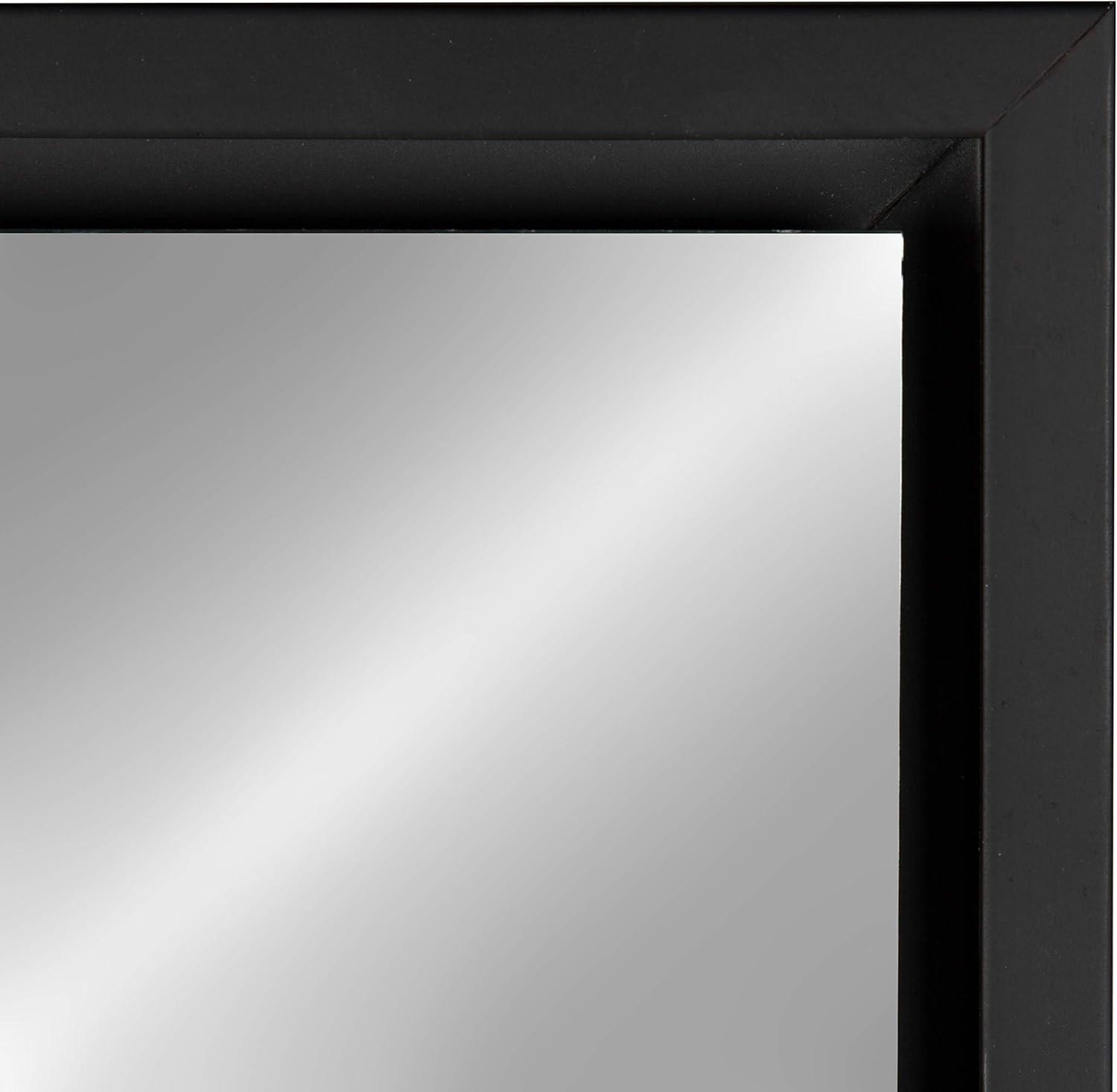 16" x 48" Evans Framed Wall Panel Mirror Black - Kate and Laurel: Contemporary Full Body, Floating Design, Easy Mount