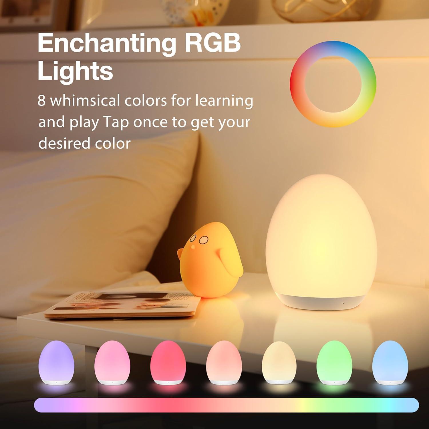 JolyWell Color Changing Egg Night Light, White